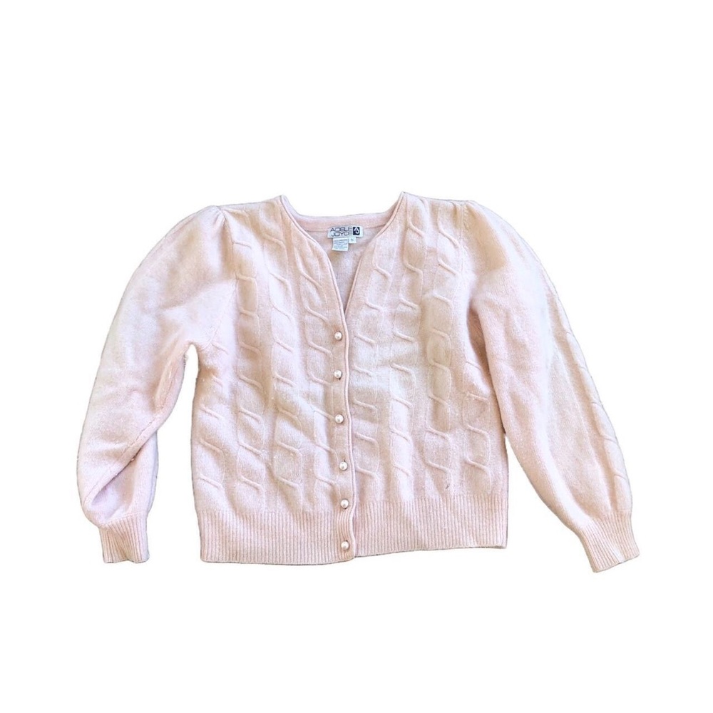 Vintage 70s fur and wool knit cardigan